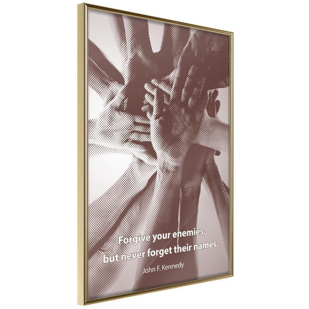 Typography Framed Art Print - Hands-artwork for wall with acrylic glass protection