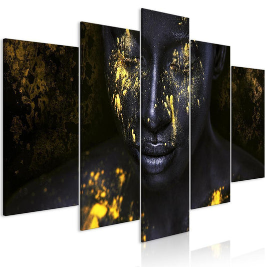 Canvas Print - Bathed in Gold (5 Parts) Wide-ArtfulPrivacy-Wall Art Collection