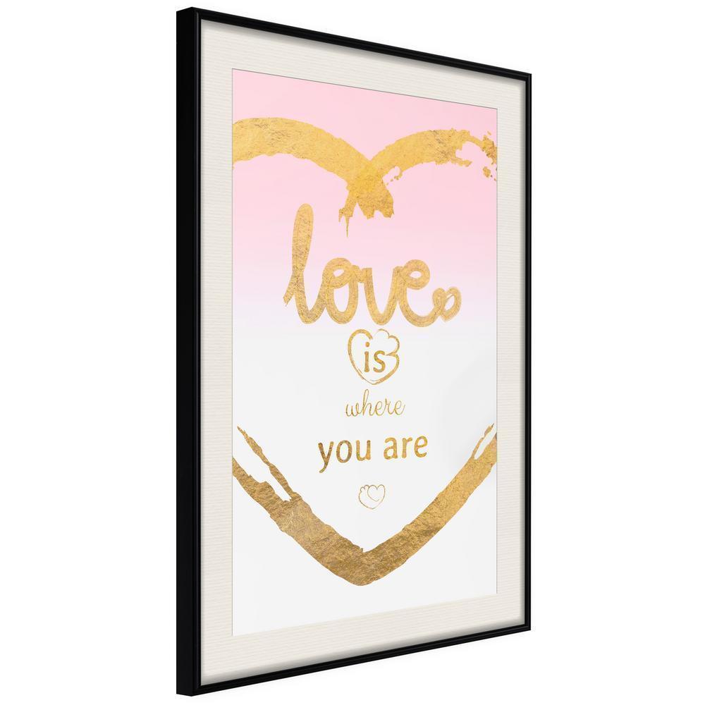 Typography Framed Art Print - Ubiquitous Love II-artwork for wall with acrylic glass protection