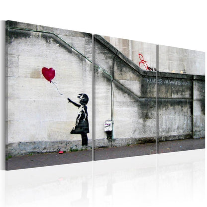 Canvas Print - There is always hope (Banksy) - triptych-ArtfulPrivacy-Wall Art Collection
