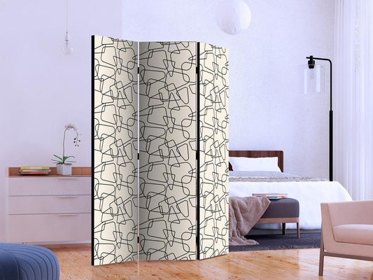Decorative partition-Room Divider - Rounded Geometry-Folding Screen Wall Panel by ArtfulPrivacy
