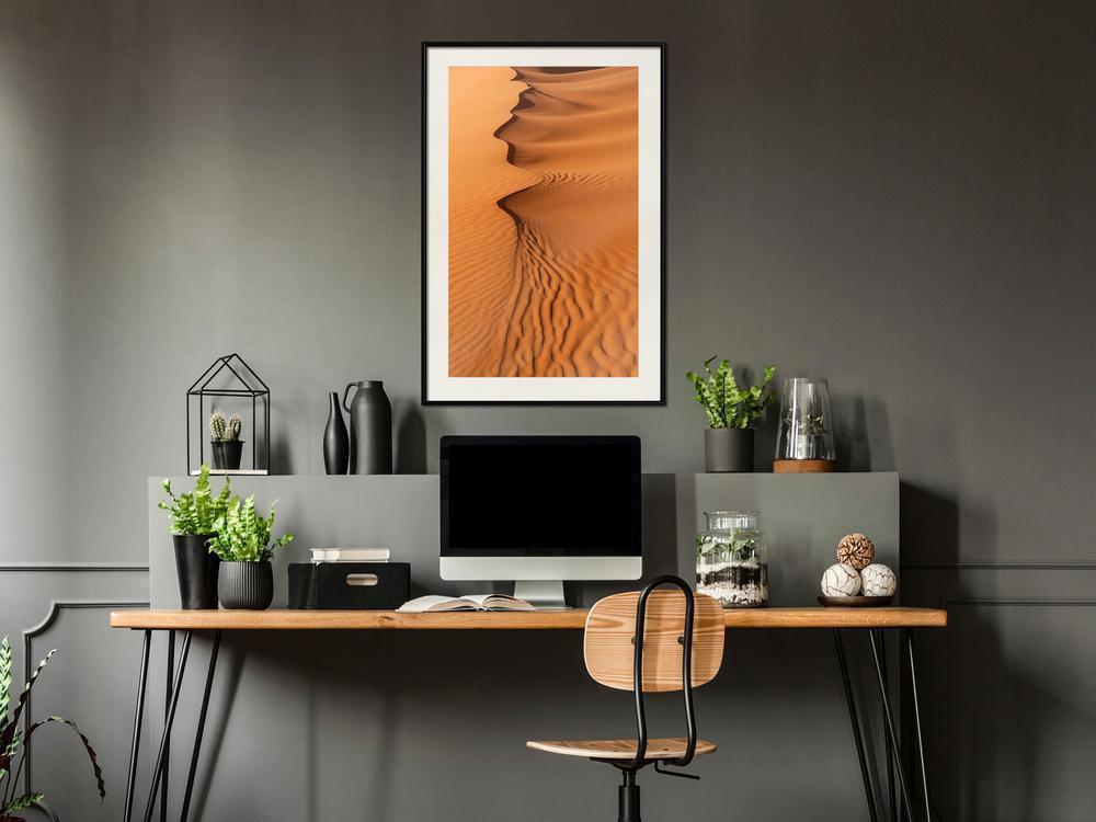 Framed Art - Patterns on the Sand-artwork for wall with acrylic glass protection