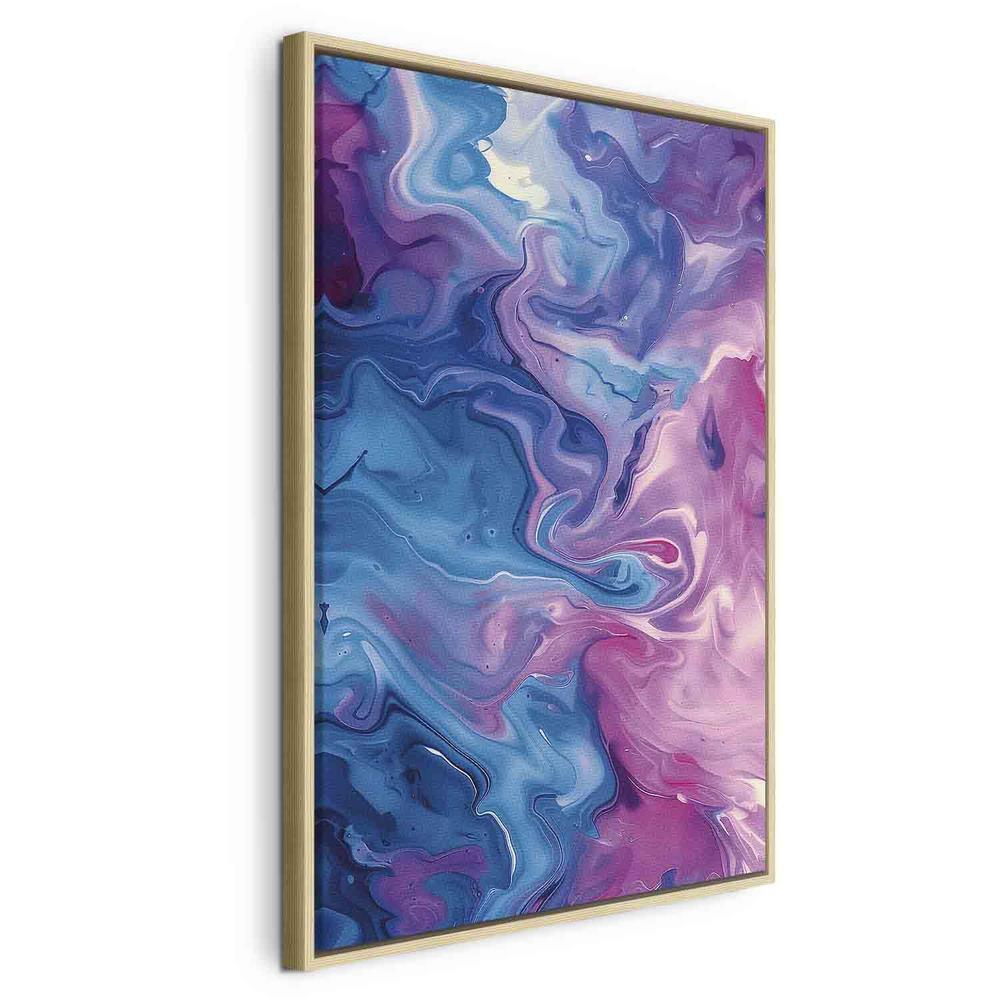 Canvas Print - Night Flows - Abstract Waves in Shades of Blue and Violet