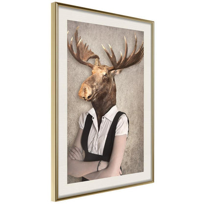 Frame Wall Art - Animal Alter Ego: Moose-artwork for wall with acrylic glass protection