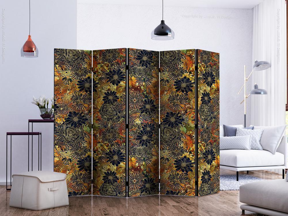 Decorative partition-Room Divider - Floral Madness II-Folding Screen Wall Panel by ArtfulPrivacy