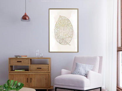 Botanical Wall Art - Leaf Veins-artwork for wall with acrylic glass protection