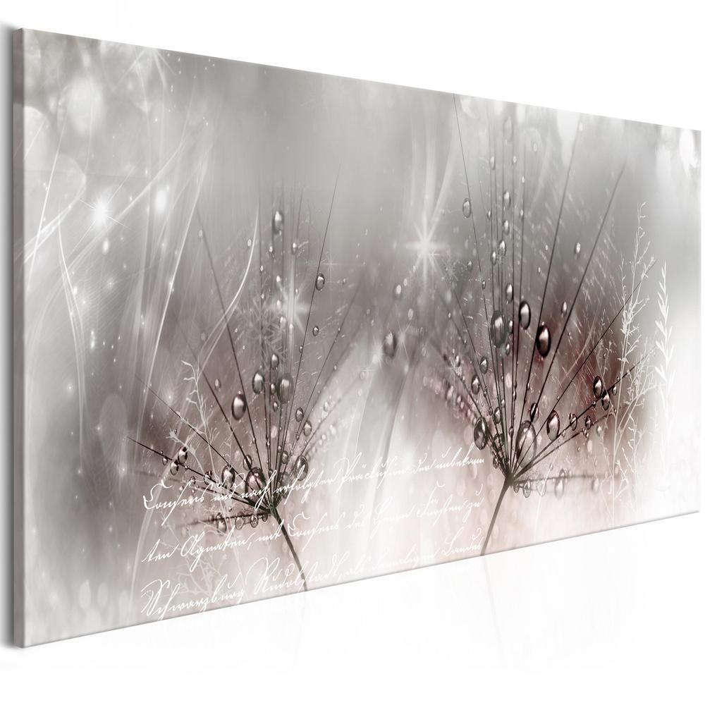 Canvas Print - Drops of Dew (1 Part) Pink Narrow-ArtfulPrivacy-Wall Art Collection