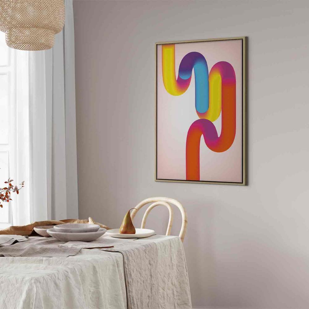 Canvas Print - Colorful Turns - Dynamic Composition in Shades of Yellow Pink and Blue