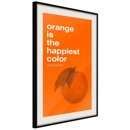 Typography Framed Art Print - Orange Colour-artwork for wall with acrylic glass protection