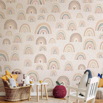 Wall Mural - Rainbows and Hearts