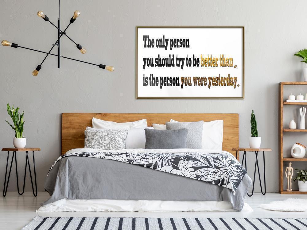 Golden Art Poster - Outdo Yourself-artwork for wall with acrylic glass protection