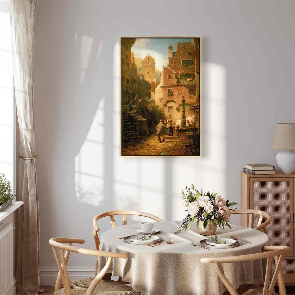 Canvas Print - Well-Wisher Presenting Flowers (Carl Spitzweg)