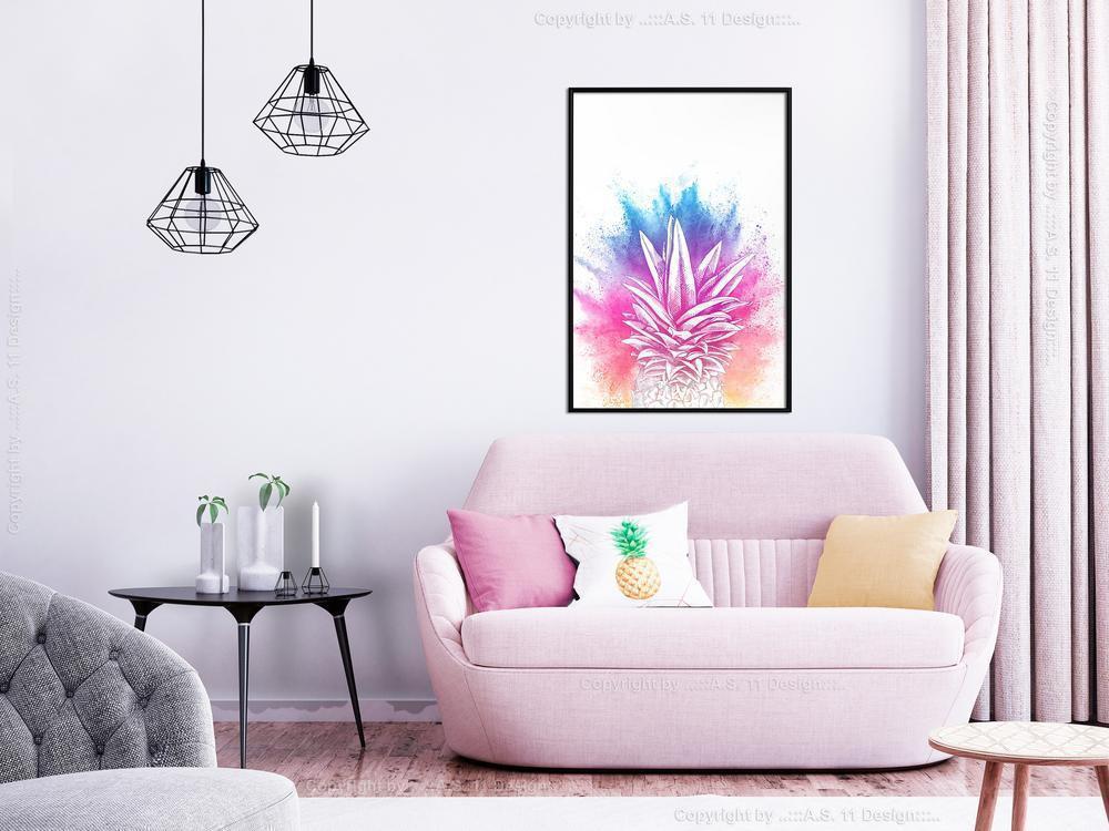 Botanical Wall Art - Rainbow Pineapple Crown-artwork for wall with acrylic glass protection