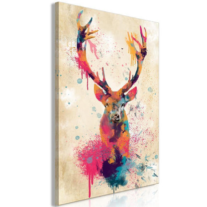 Canvas Print - Watercolor Deer (1 Part) Vertical-ArtfulPrivacy-Wall Art Collection