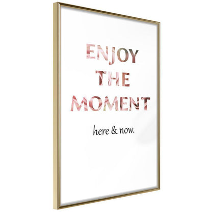 Motivational Wall Frame - Here and Now-artwork for wall with acrylic glass protection