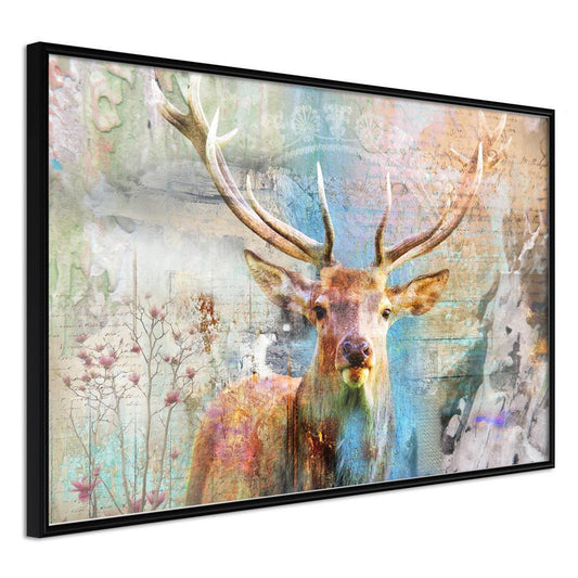 Frame Wall Art - Pastel Deer-artwork for wall with acrylic glass protection