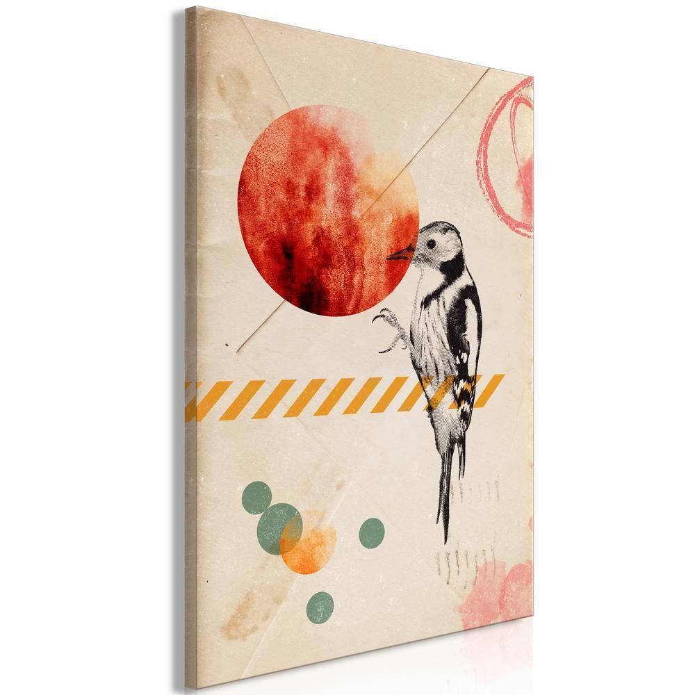 Canvas Print - Bird Mail (1 Part) Vertical-ArtfulPrivacy-Wall Art Collection