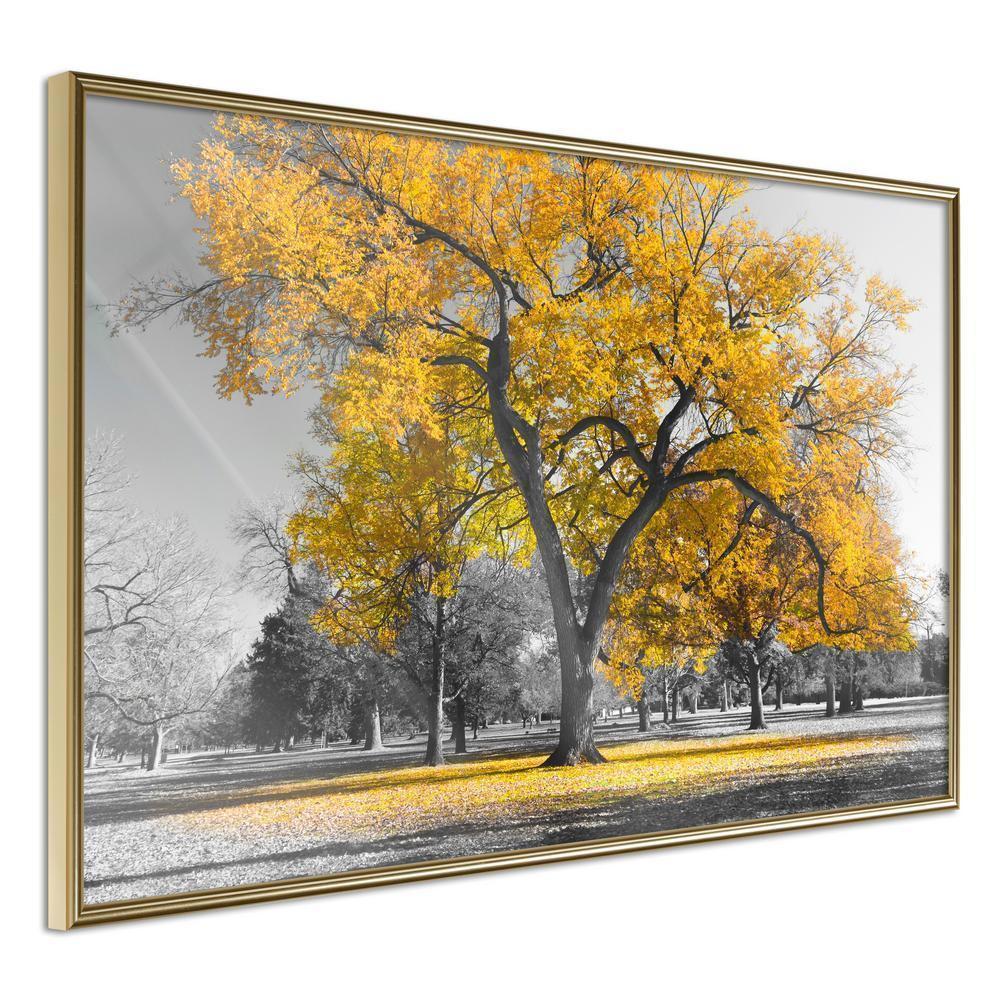 Botanical Wall Art - Golden Tree-artwork for wall with acrylic glass protection