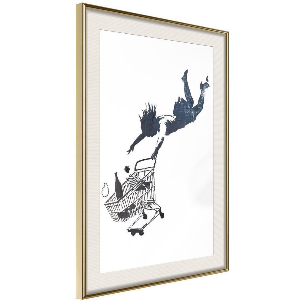 Urban Art Frame - Banksy: Shop Until You Drop-artwork for wall with acrylic glass protection