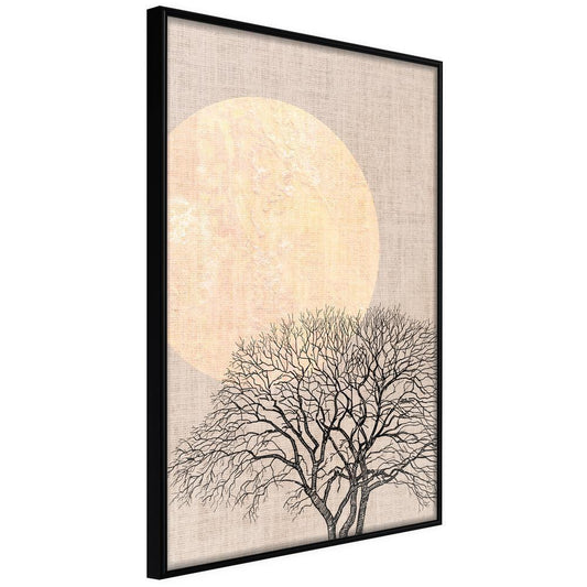 Autumn Framed Poster - Tree in the Morning-artwork for wall with acrylic glass protection