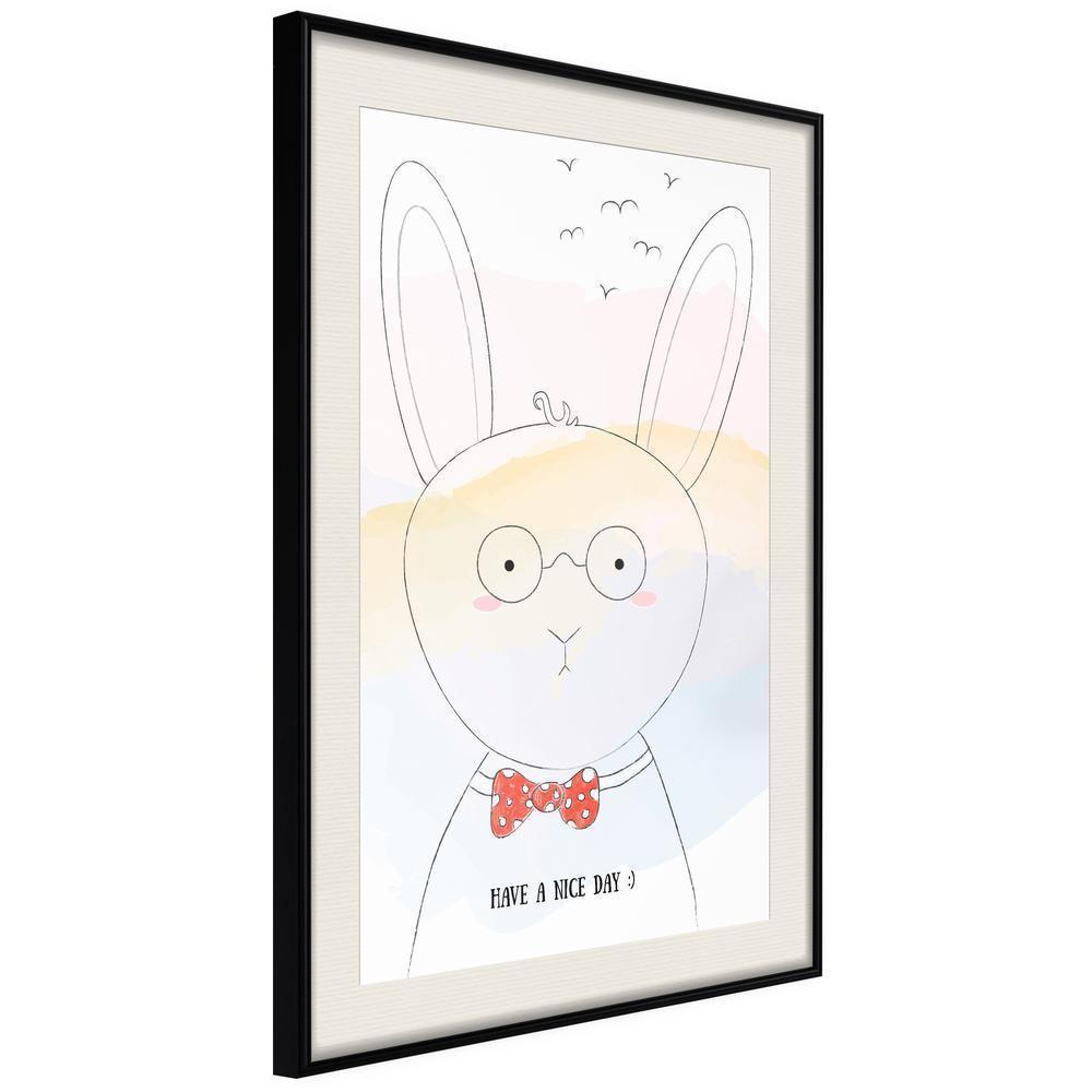 Nursery Room Wall Frame - Cute Bunny-artwork for wall with acrylic glass protection
