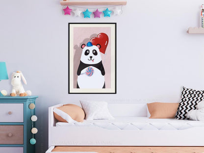 Nursery Room Wall Frame - Happy Panda-artwork for wall with acrylic glass protection