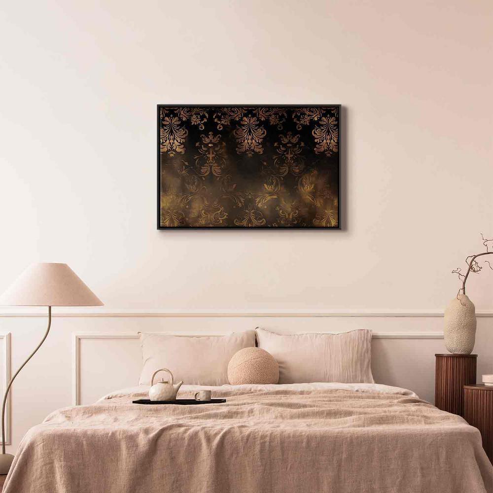 Canvas Print - Baroque Ornaments in Patinated Gold and Browns: Retro Motif