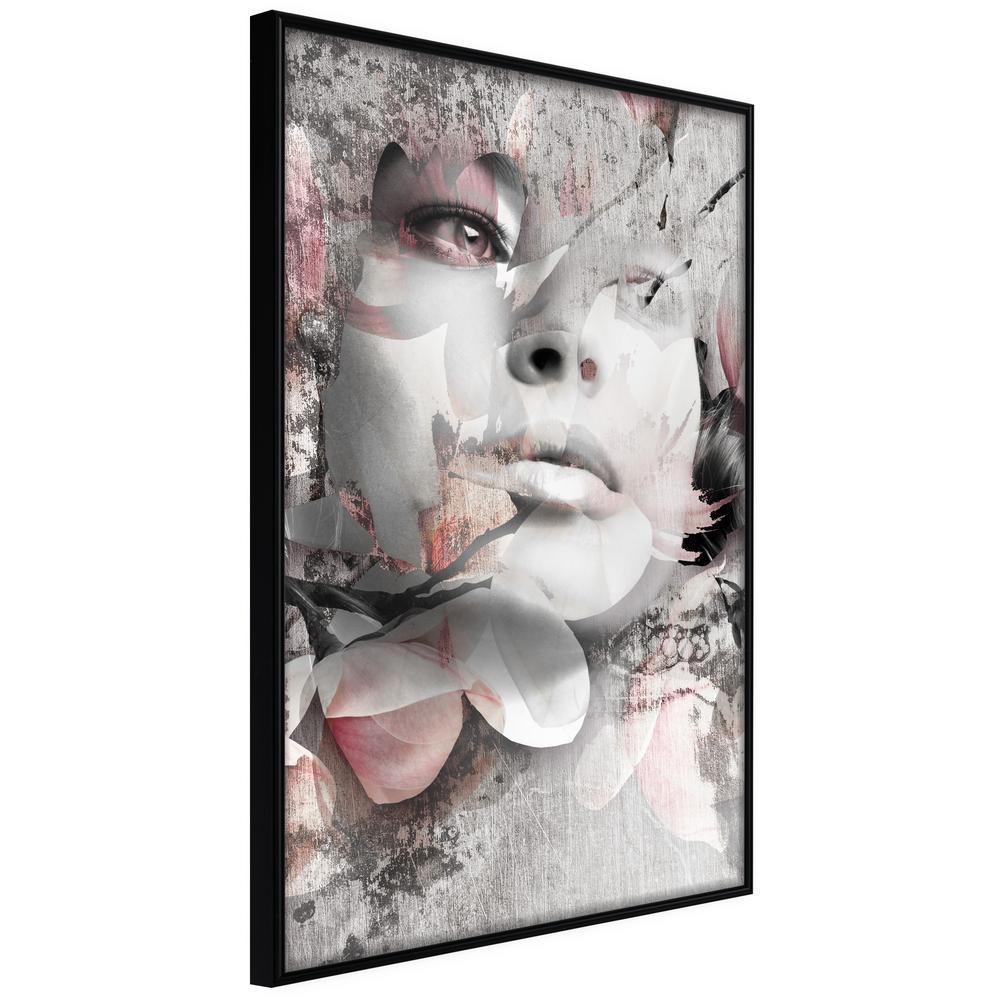 Wall Decor Portrait - Lady in the Flowers-artwork for wall with acrylic glass protection