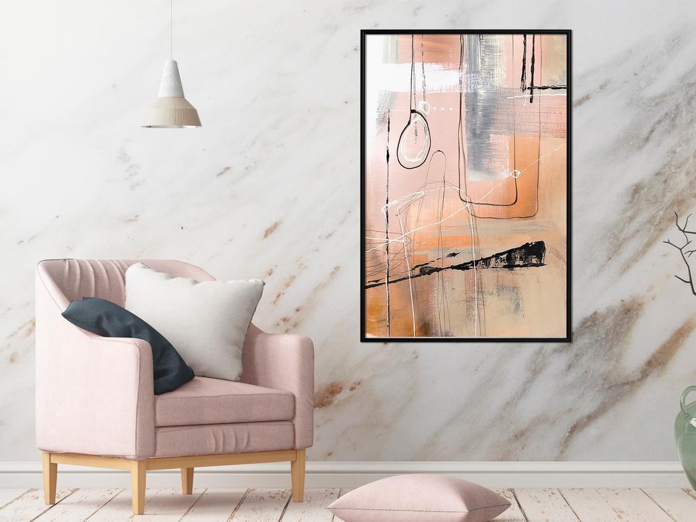 Abstract Poster Frame - Pastel Abstraction-artwork for wall with acrylic glass protection