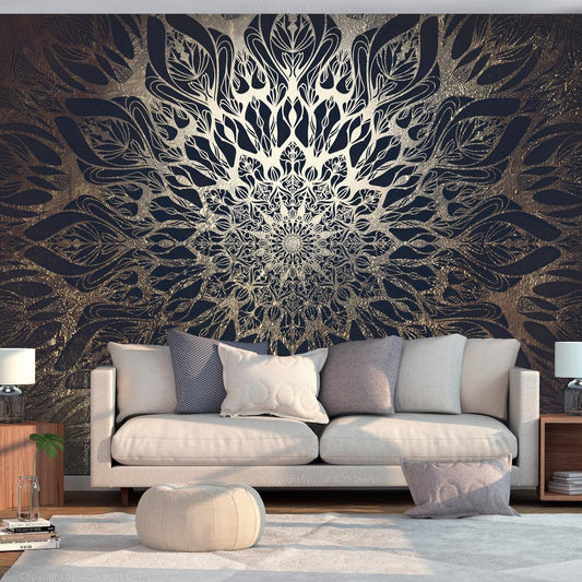 Wall Mural - Spider Web (Brown)-Wall Murals-ArtfulPrivacy