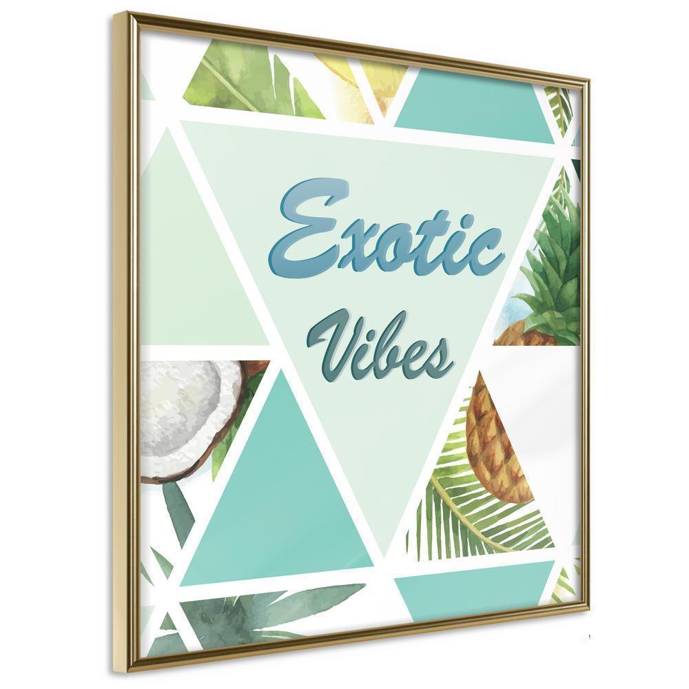 Typography Framed Art Print - Tropical Mosaic (Square)-artwork for wall with acrylic glass protection
