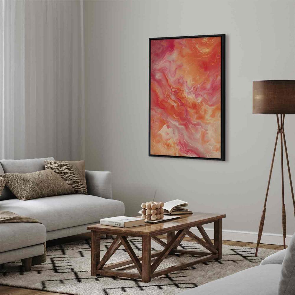 Canvas Print - Fiery Colors - Dynamic Shapes in Colors of Fire and Pink