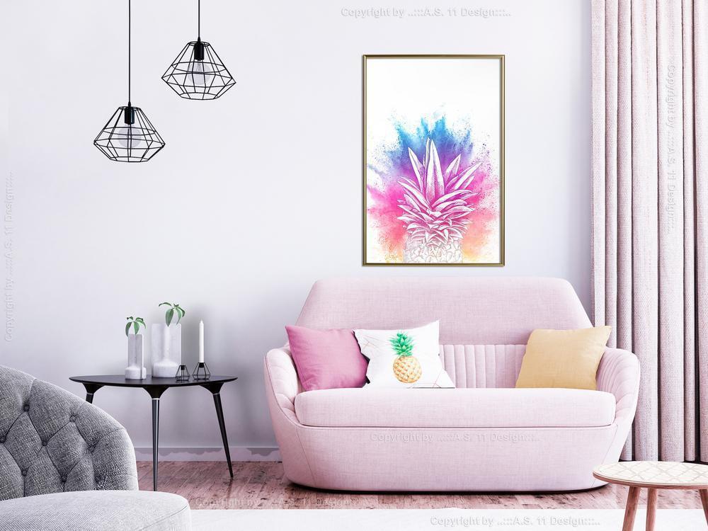 Botanical Wall Art - Rainbow Pineapple Crown-artwork for wall with acrylic glass protection