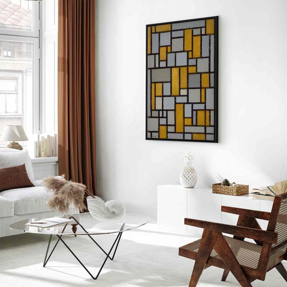 Impression sur toile - Composition avec grille 1 (Piet Mondrian)