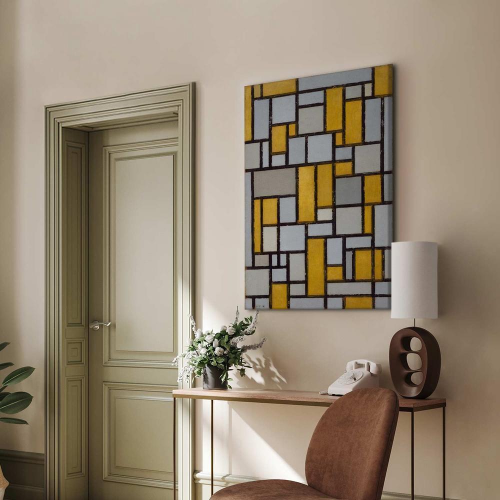 Impression sur toile - Composition avec grille 1 (Piet Mondrian)