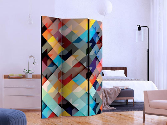 Decorative partition-Room Divider - Colour Patchwork-Folding Screen Wall Panel by ArtfulPrivacy
