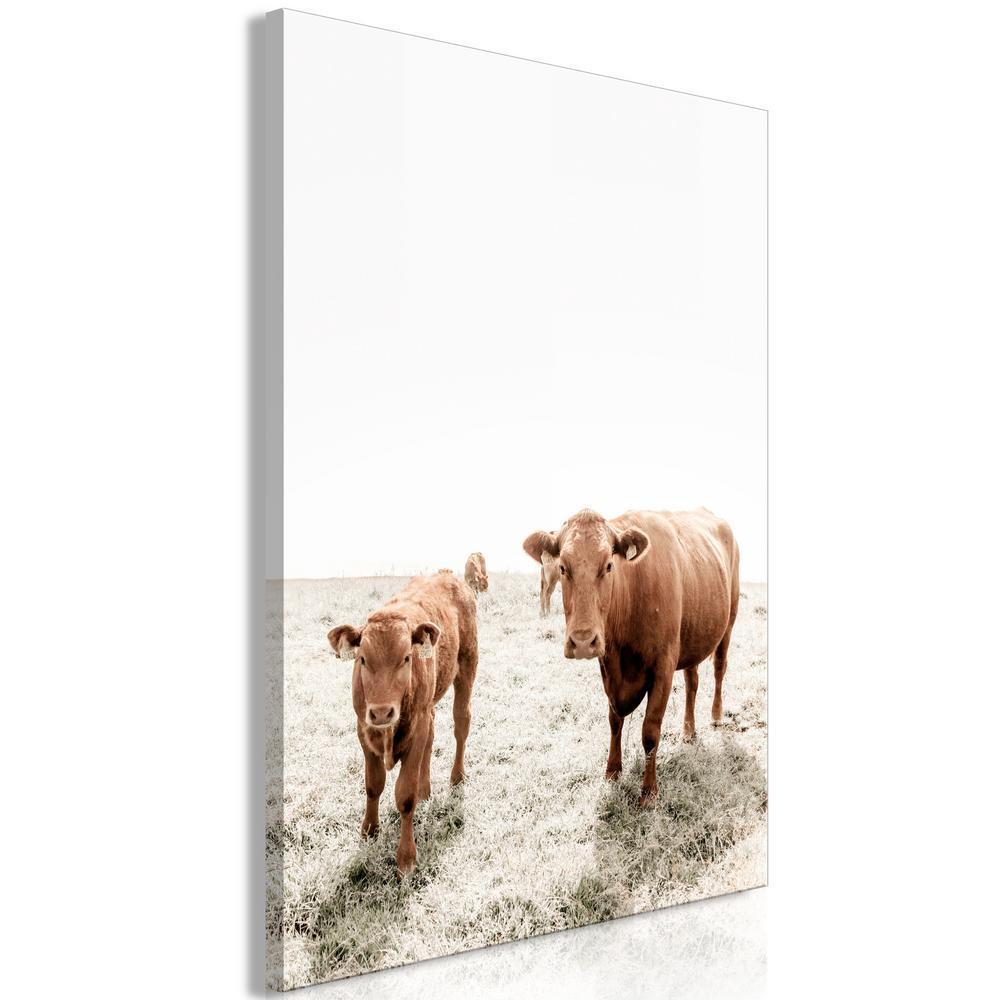 Canvas Print - Mother and Calf (1 Part) Vertical