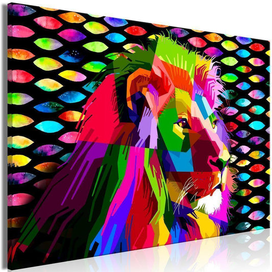 Canvas Print - Rainbow Lion (1 Part) Wide-ArtfulPrivacy-Wall Art Collection