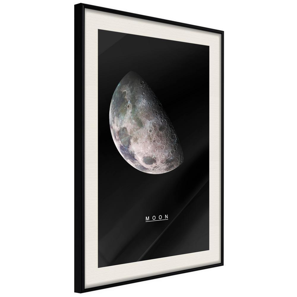 Framed Art - The Solar System: Moon-artwork for wall with acrylic glass protection