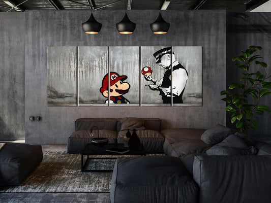 Canvas Print - Mario Bros on Concrete-ArtfulPrivacy-Wall Art Collection