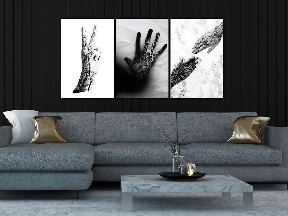 Canvas Print - Female Hands (3 Parts)-ArtfulPrivacy-Wall Art Collection