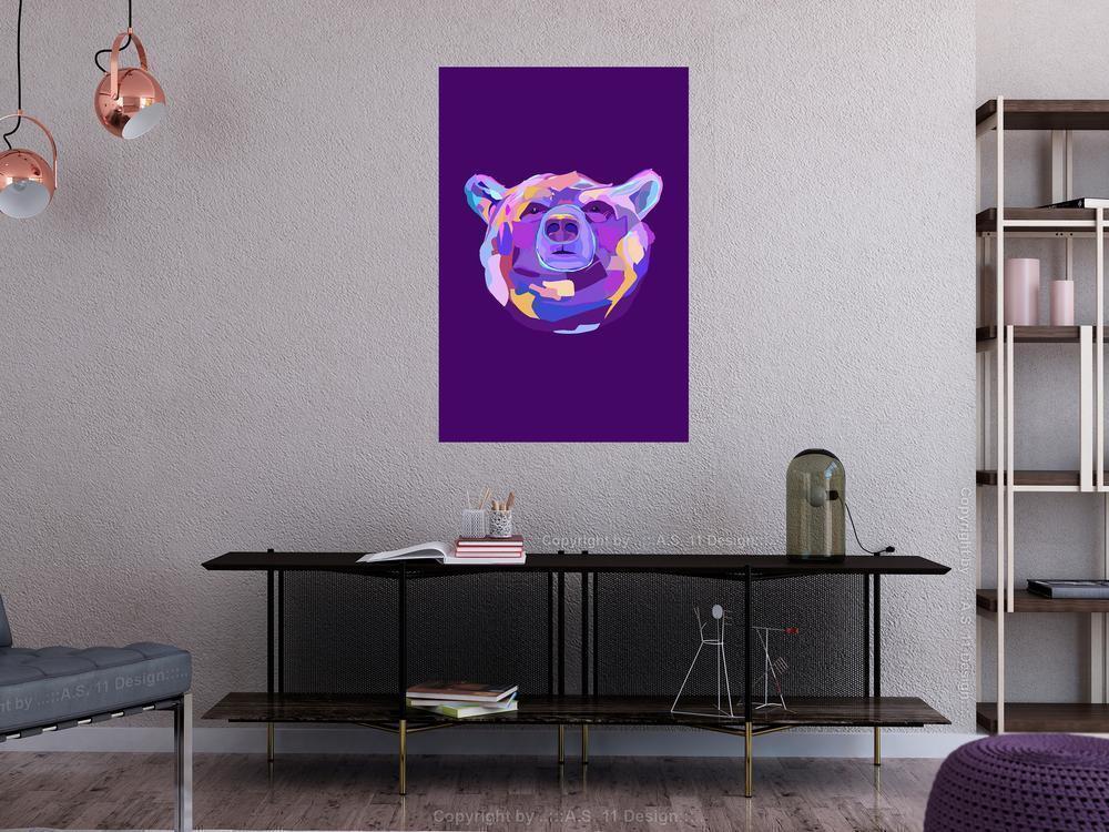 Canvas Print - Colourful Bear (1 Part) Vertical-ArtfulPrivacy-Wall Art Collection