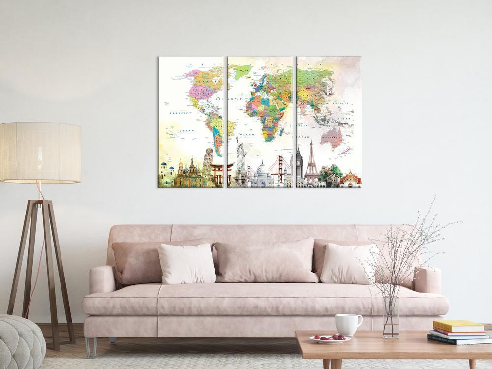 Canvas Print - Wonders of the World (3 Parts)-ArtfulPrivacy-Wall Art Collection