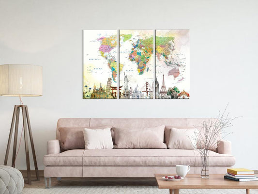 Canvas Print - Wonders of the World (3 Parts)-ArtfulPrivacy-Wall Art Collection