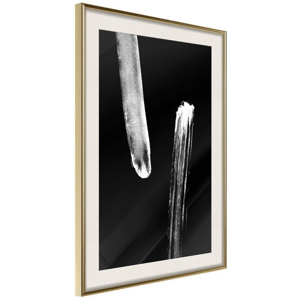 Abstract Poster Frame - Braking Distance (Black)-artwork for wall with acrylic glass protection