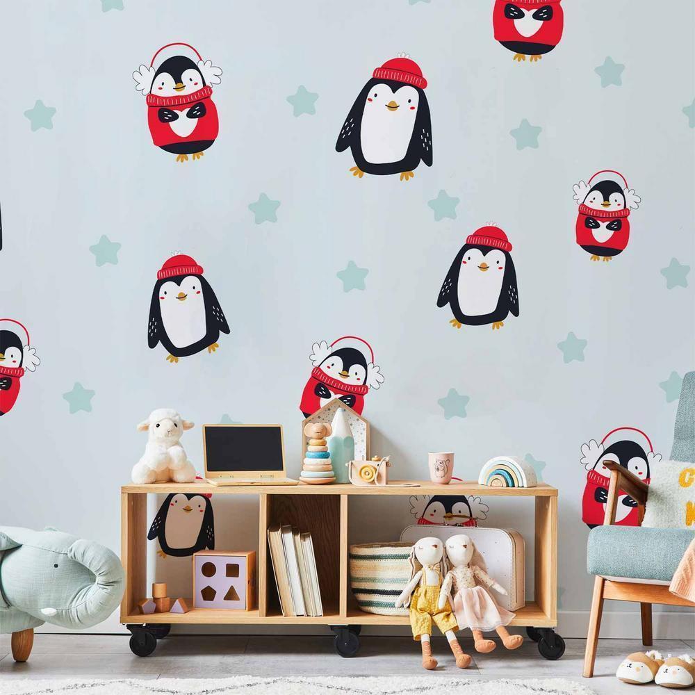 Wall Mural - Brawling Penguins