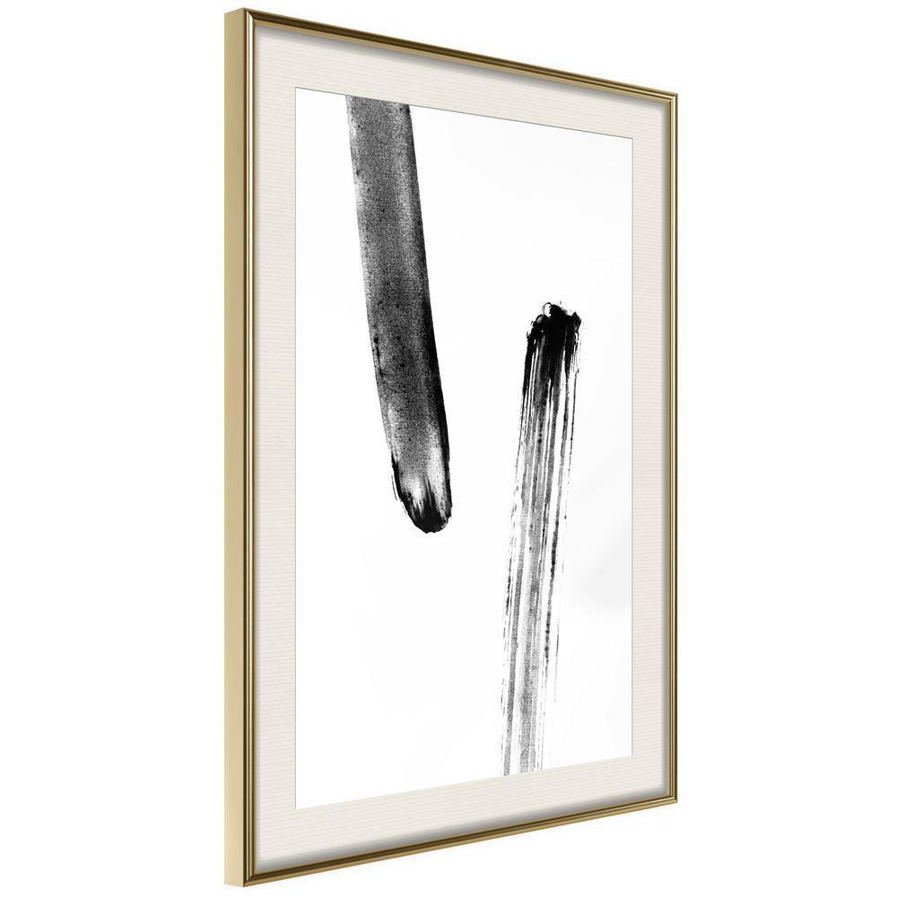 Black and White Framed Poster - Braking Distance-artwork for wall with acrylic glass protection