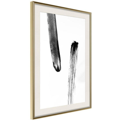 Black and White Framed Poster - Braking Distance-artwork for wall with acrylic glass protection