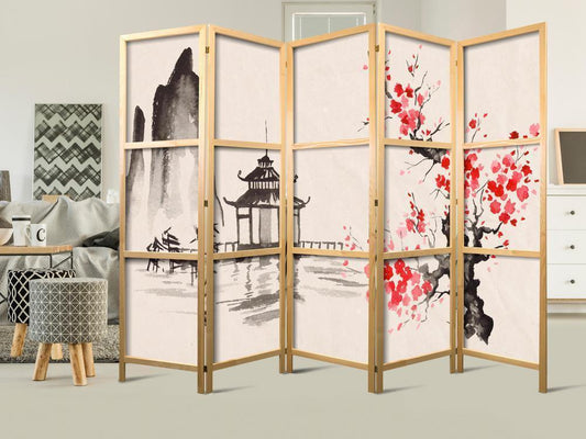 Shoji room Divider - Japanese Room Divider - Mystical Calm - ArtfulPrivacy