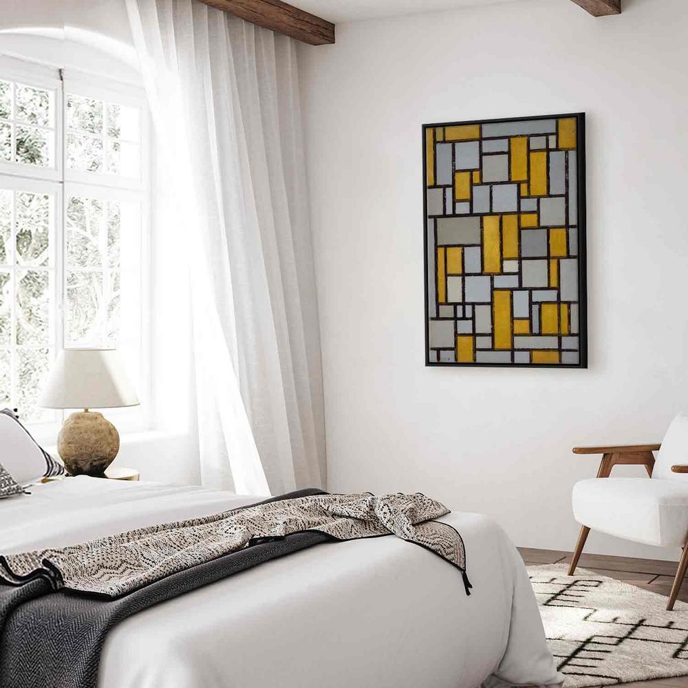 Impression sur toile - Composition avec grille 1 (Piet Mondrian)